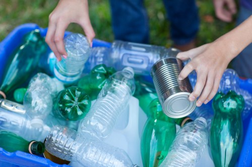 Professional waste management team at work